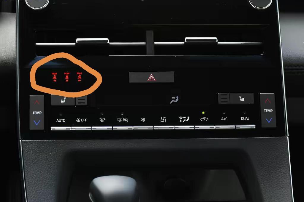 亚洲龙 请问图中三个小红灯是后排安全带吗？还有换挡杆前面的小方块是啥东西？