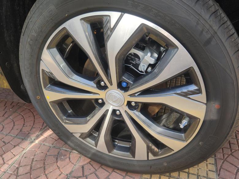 逸动旗舰轮胎没生产日期每个轮胎有一个螺母喷蓝漆你们有这种现象吗
