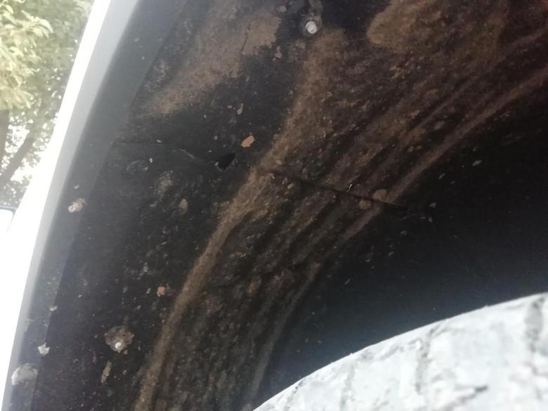 宋pro 提车两个星期洗车时才看见两个后轮挡泥板接缝处都有两个小洞是不是石子蹦的