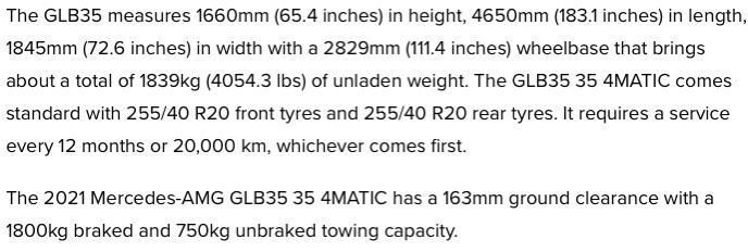 奔驰glb amg 根据国外的网站资料、看到GLB35在20寸轮胎的情况下最小离地间隙才163MM，真这么低吗？