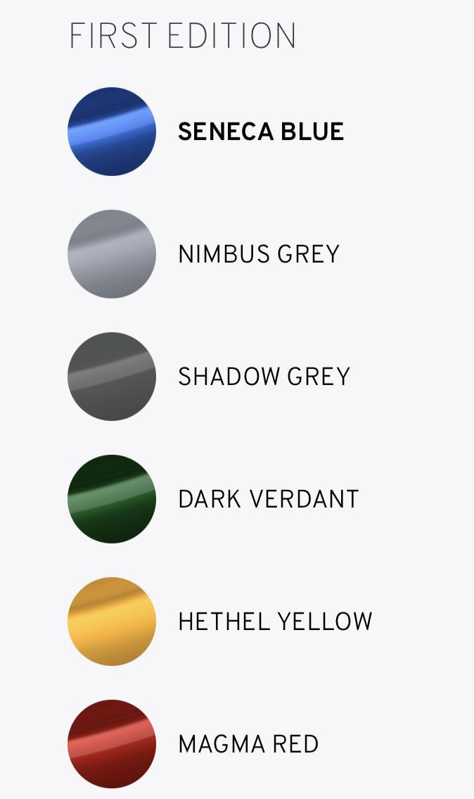 emira 首发版的6种颜色，大家会选哪一种？投票我首选黄色。