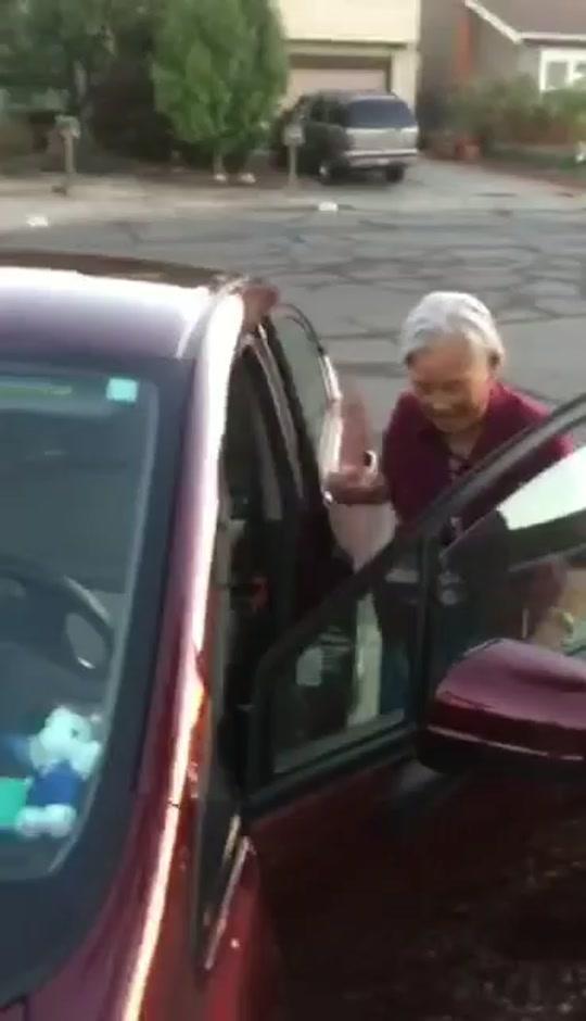 思域(海外) 你见过90岁的老婆婆开小车没？超有爱，震惊你双眼，100万个赞…!!