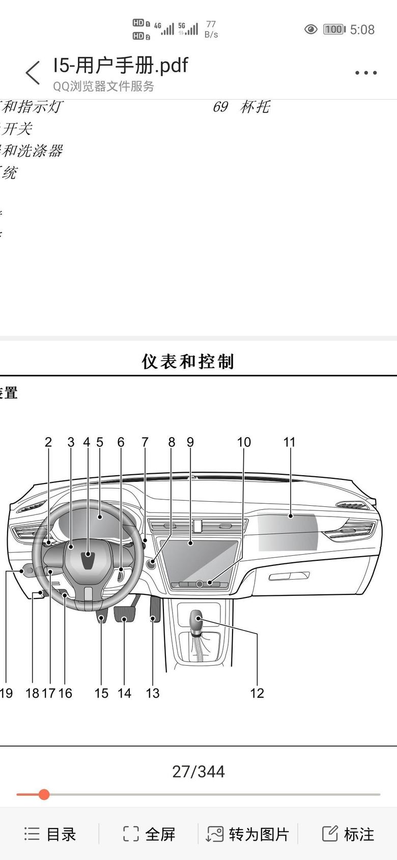 荣威i5 副驾驶安全气囊具体在什么位置啊，说明书的位置对吗