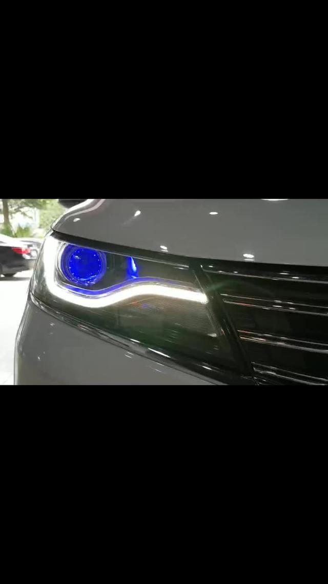 荣威RX5车灯升级立盯LED双光透镜套装＋蓝色恶魔眼完美完工