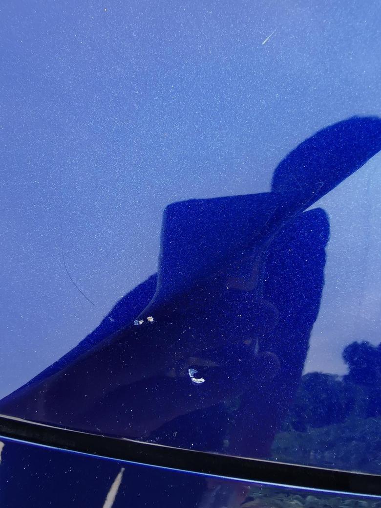 菲斯塔蓝色的车身是不是很多这种白色的晶点连玻璃上都有还是因为我用洗车腊的原因？