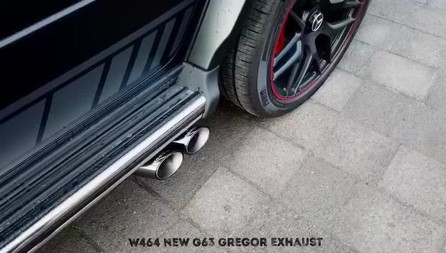 奔驰g级新款大G继续升级Gregor钛合金排气，而且全车贴了哑光透明膜够硬汉够帅气！