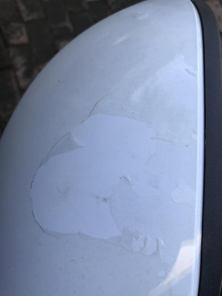 远景x3一八年十月的车倒车镜外壳暴了一片漆