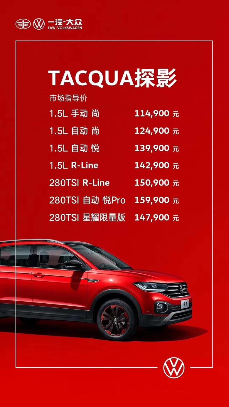 一汽大众小型SUV探影上市，看似价格不低，但大众旗下SUV优惠都不小，等优惠个两万后，其实还行。
