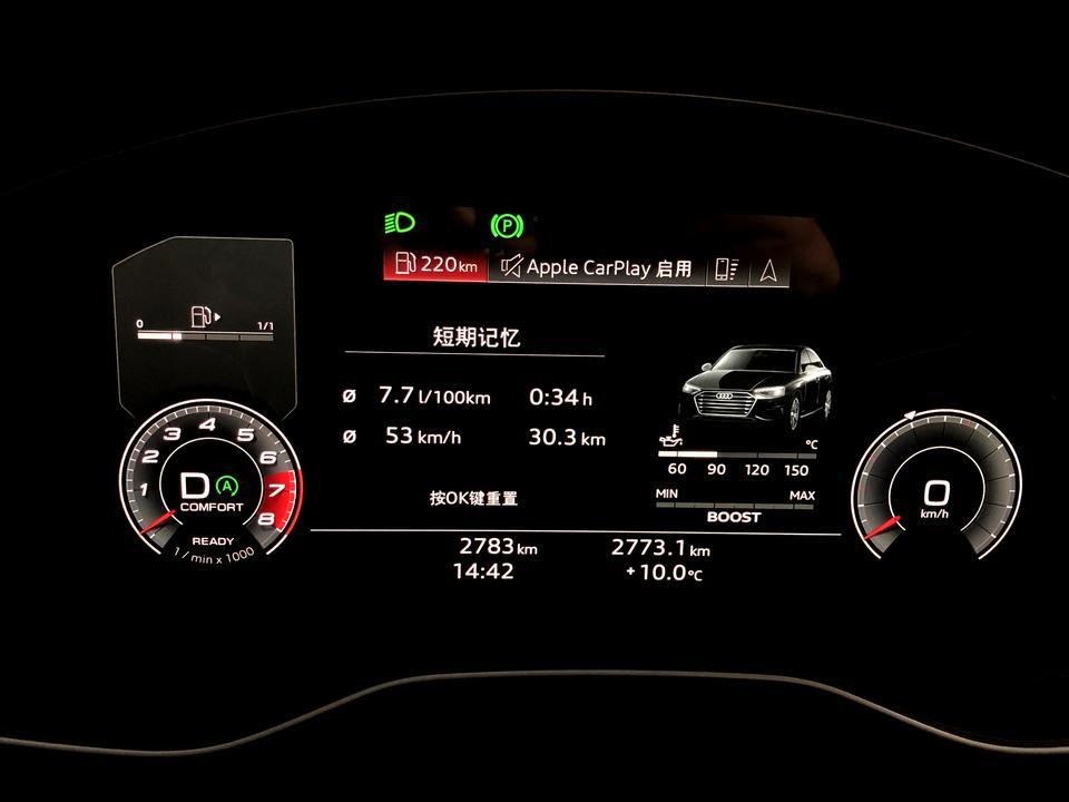 奥迪s4新款AudiS42800km行驶下来综合平均油耗11.4L，还是挺不错的。