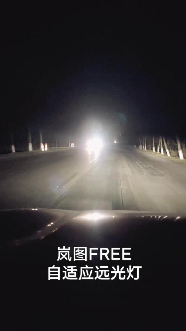 岚图free自适应远光灯，时速65km自动开启，50km以下自动取消