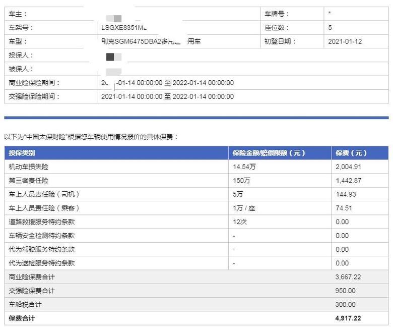 昂科威 上海4S店店保车损险的购车价按裸车价算后比指导价优惠4.5万，结果二者保费只差40多，正常吗