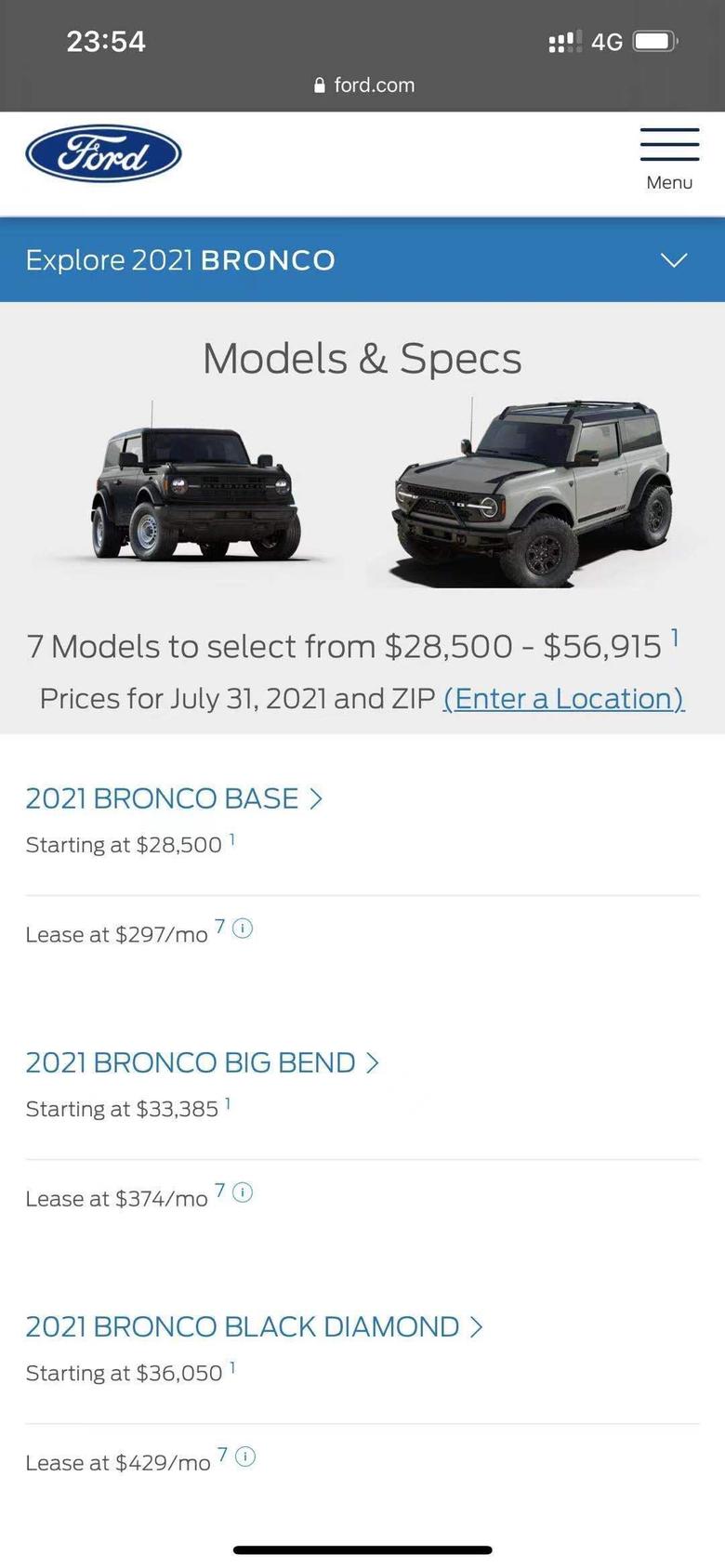 bronco 今天美国的价格、16玩30万左右、到国内呢