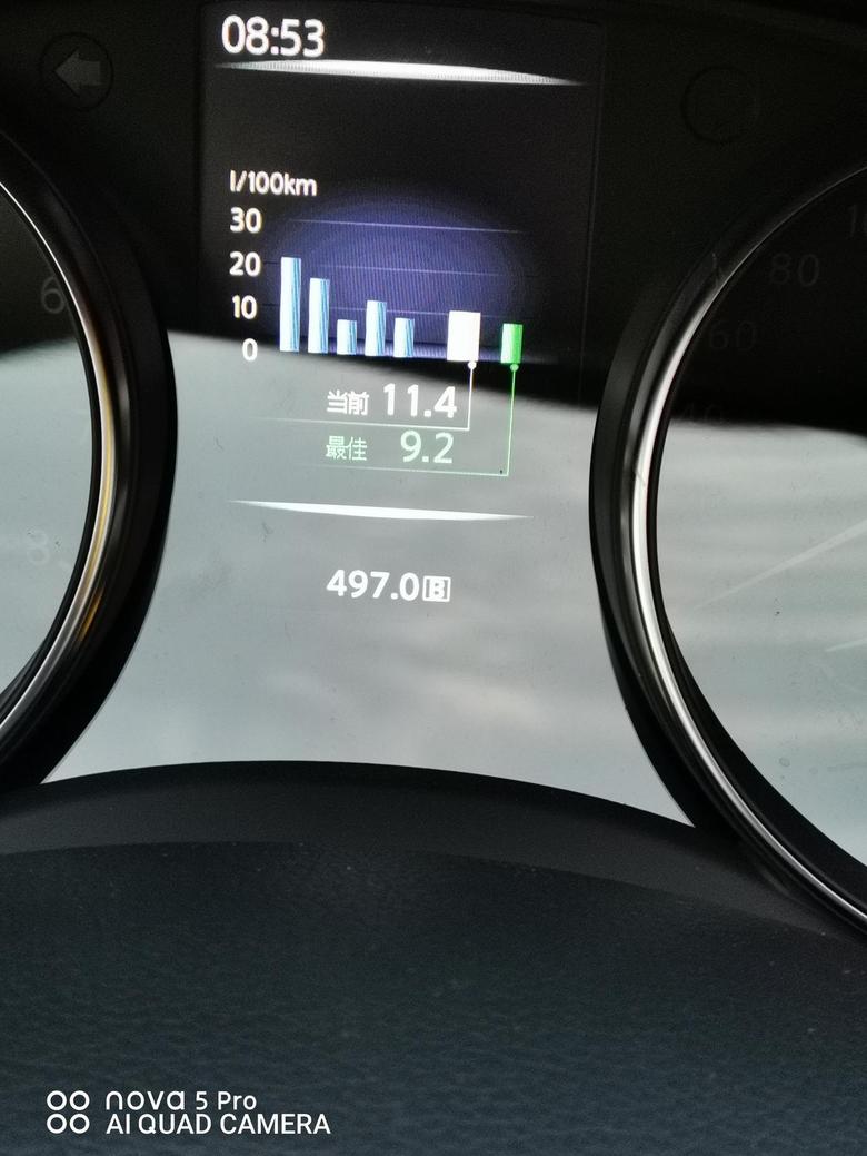 逍客 友友们，我这个油耗APP平均是8.6了，车的屏幕上是这么多，应该是百公里油耗是多少啊！