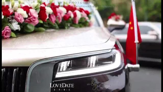 这是本人与爱妻今年十月一号国庆节结婚视频，用了40辆国车红旗H9做为婚车队，