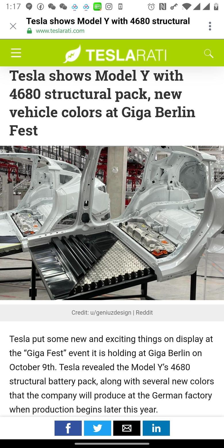 model y 德国工厂今年就要上4680电池吗？还有新的车身颜色?中国有希望吗？